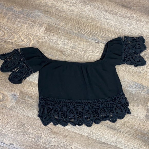 Charlotte Russe Black crop Top Small - Picture 5 of 11